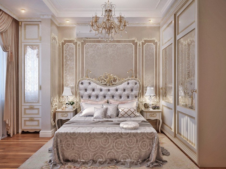 Дизайн спальни в классическом стиле (64 фото)
