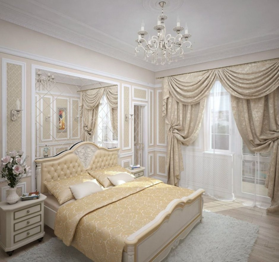 Необычная спальня в классическом стиле