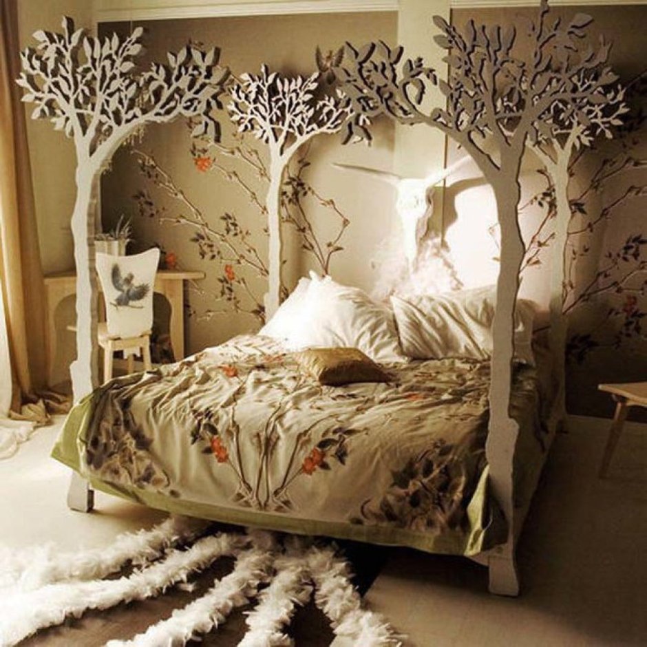 Необычный декор спальни