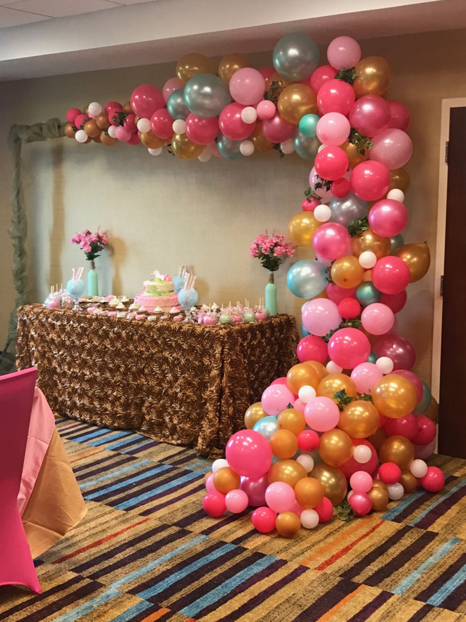 Украшение комнаты шарами на день рождения мужа