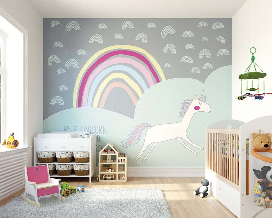 Роспись стен в детской комнате девочке