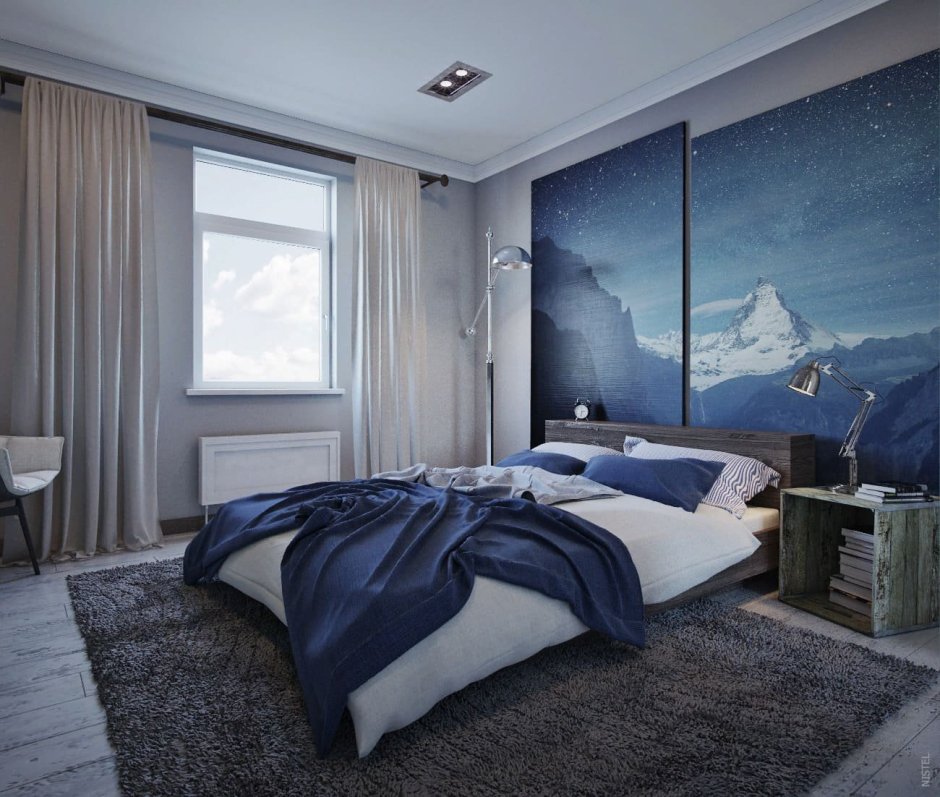 Мужская спальня в стиле арт деко
