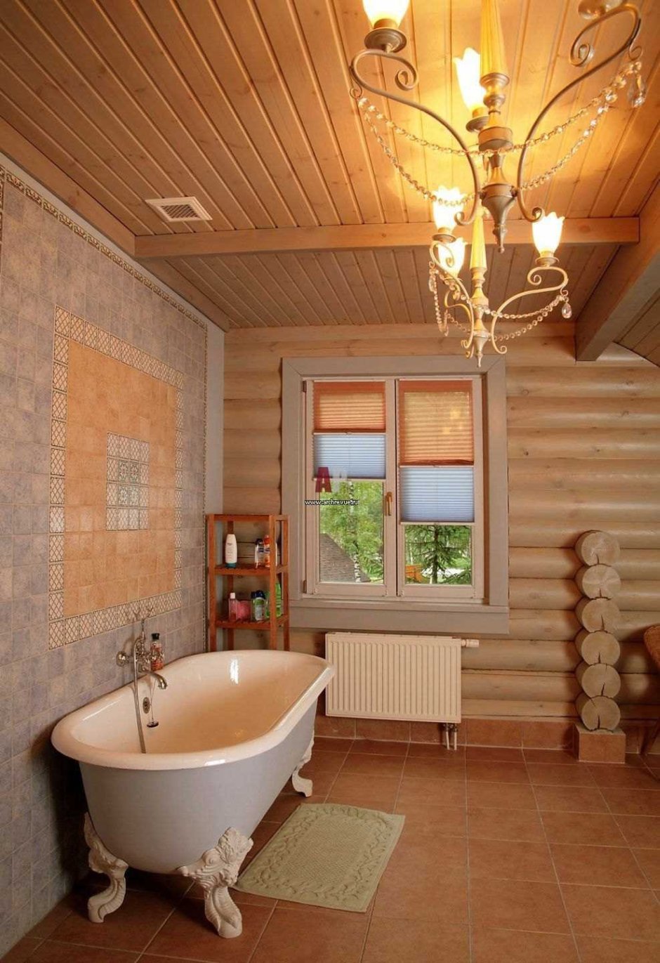Ванная комната в частном доме в деревне