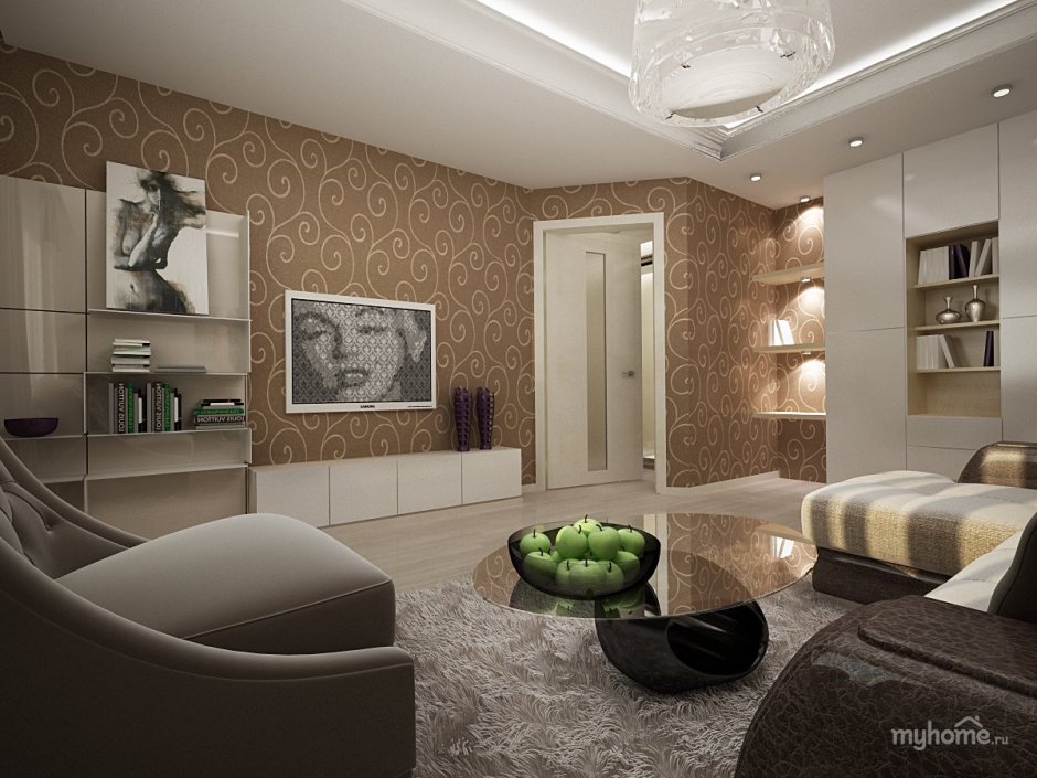 Гостиная в серых тонах