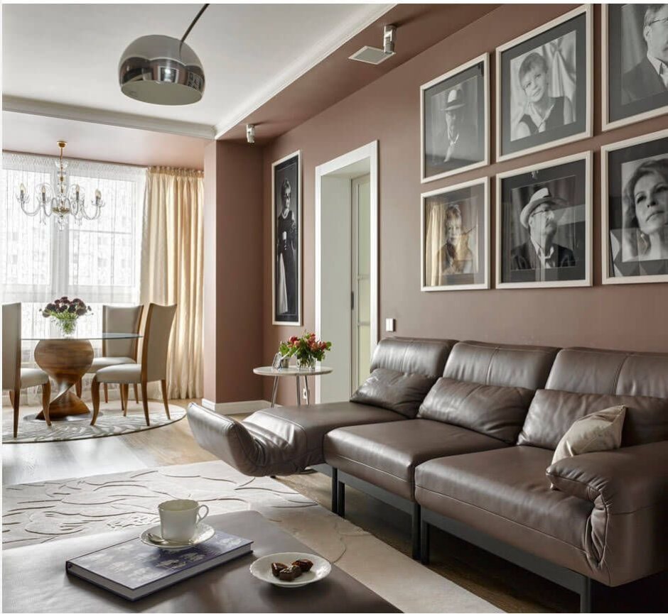 Спальня в коричнево серых тонах