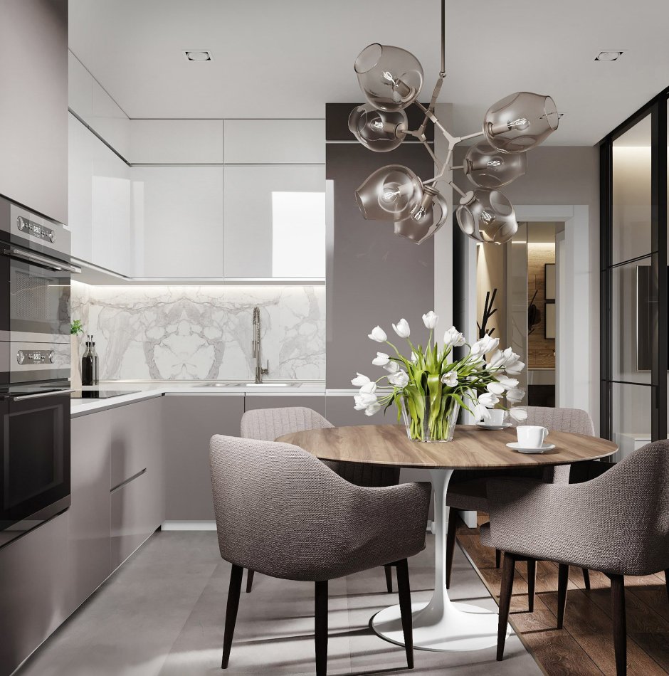 Гостиная в серо бежевых тонах