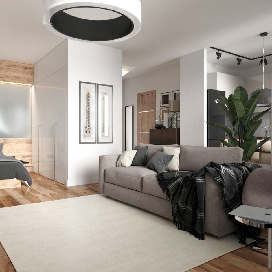 Интерьер квартиры в современном стиле в светлых