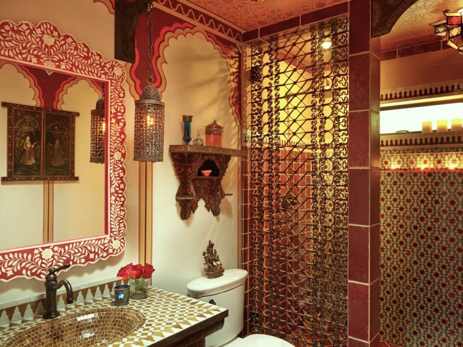 Зеркало в марокканском стиле для ванной
