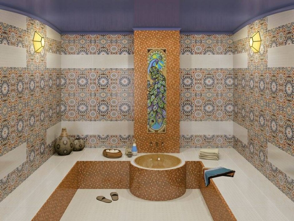 Стильная ванная комната в Восточном стиле