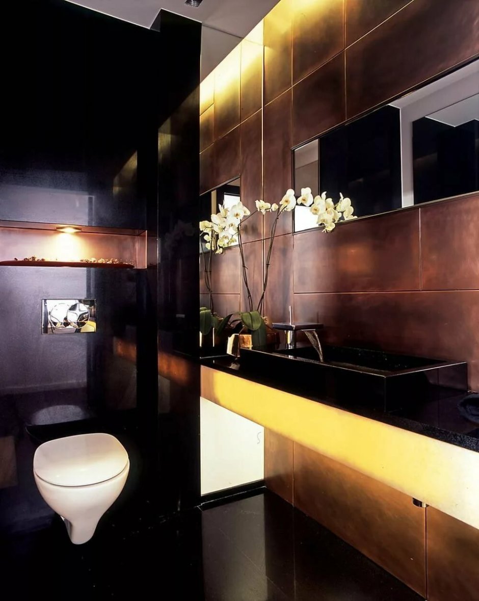 Ванная комната в темном цвете (68 фото)