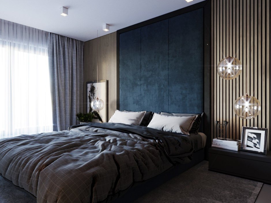 Дизайн спальни с рейками (68 фото)