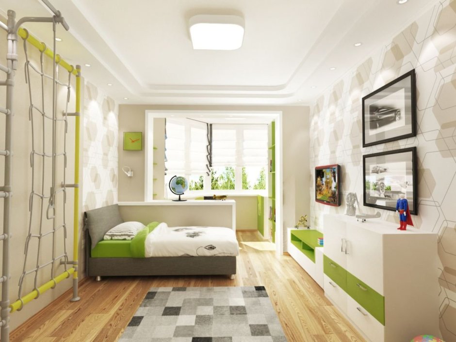 Прямоугольная комната для подростка