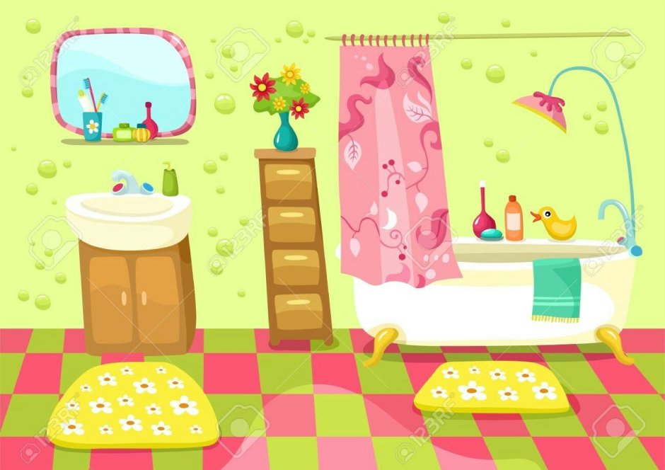 Детская ванная комната мультяшная