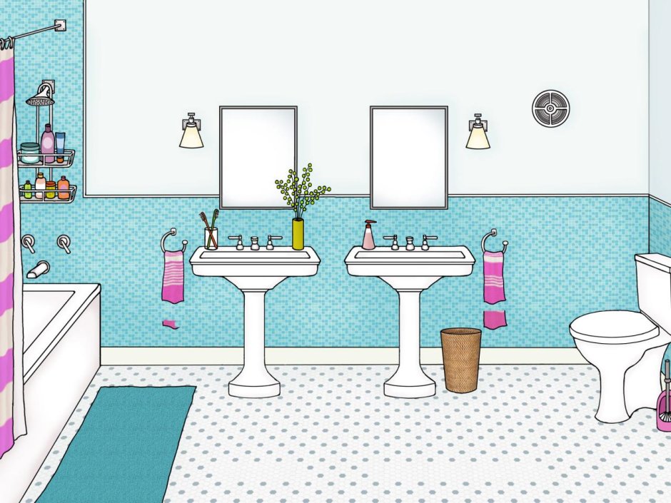 Мультяшная ванная комната