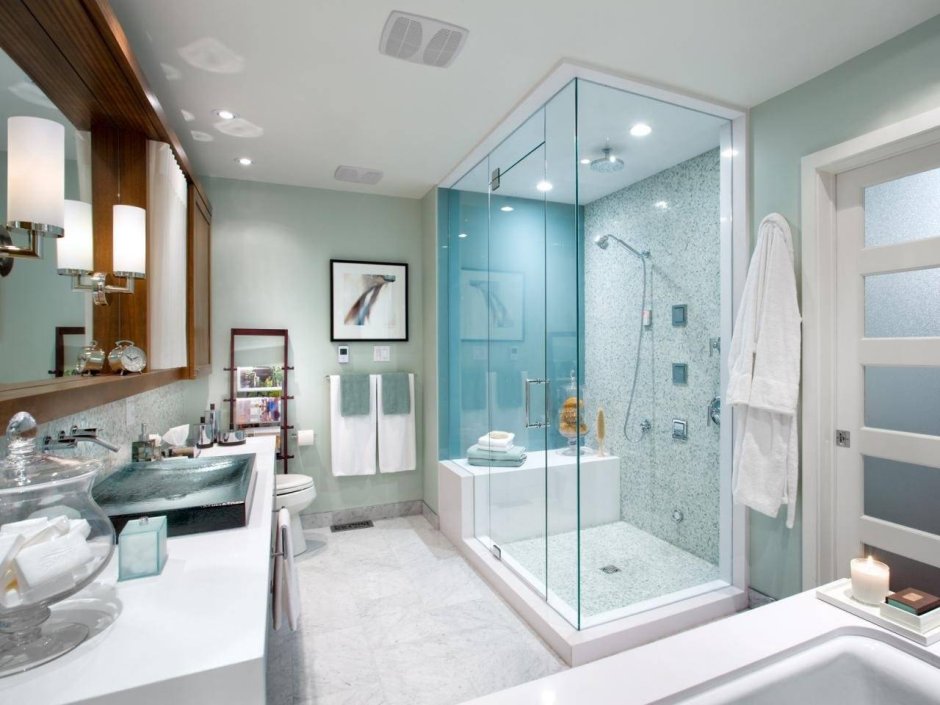 Дизайн ванной с душевой комнатой (68 фото)