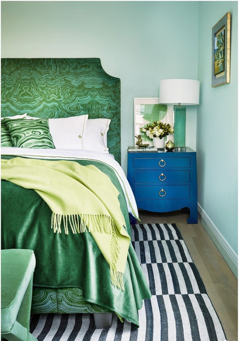 Дизайн спальни в зеленом цвете (66 фото)