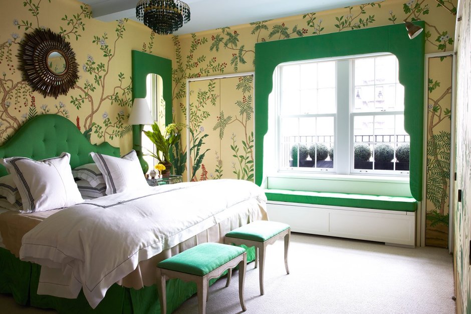 Спальня в салатовых тонах