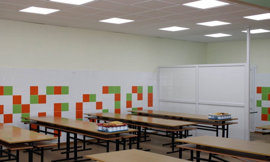 Стены в школьной столовой
