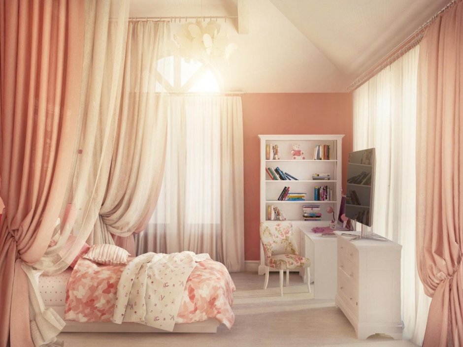 Спальня в розовом стиле