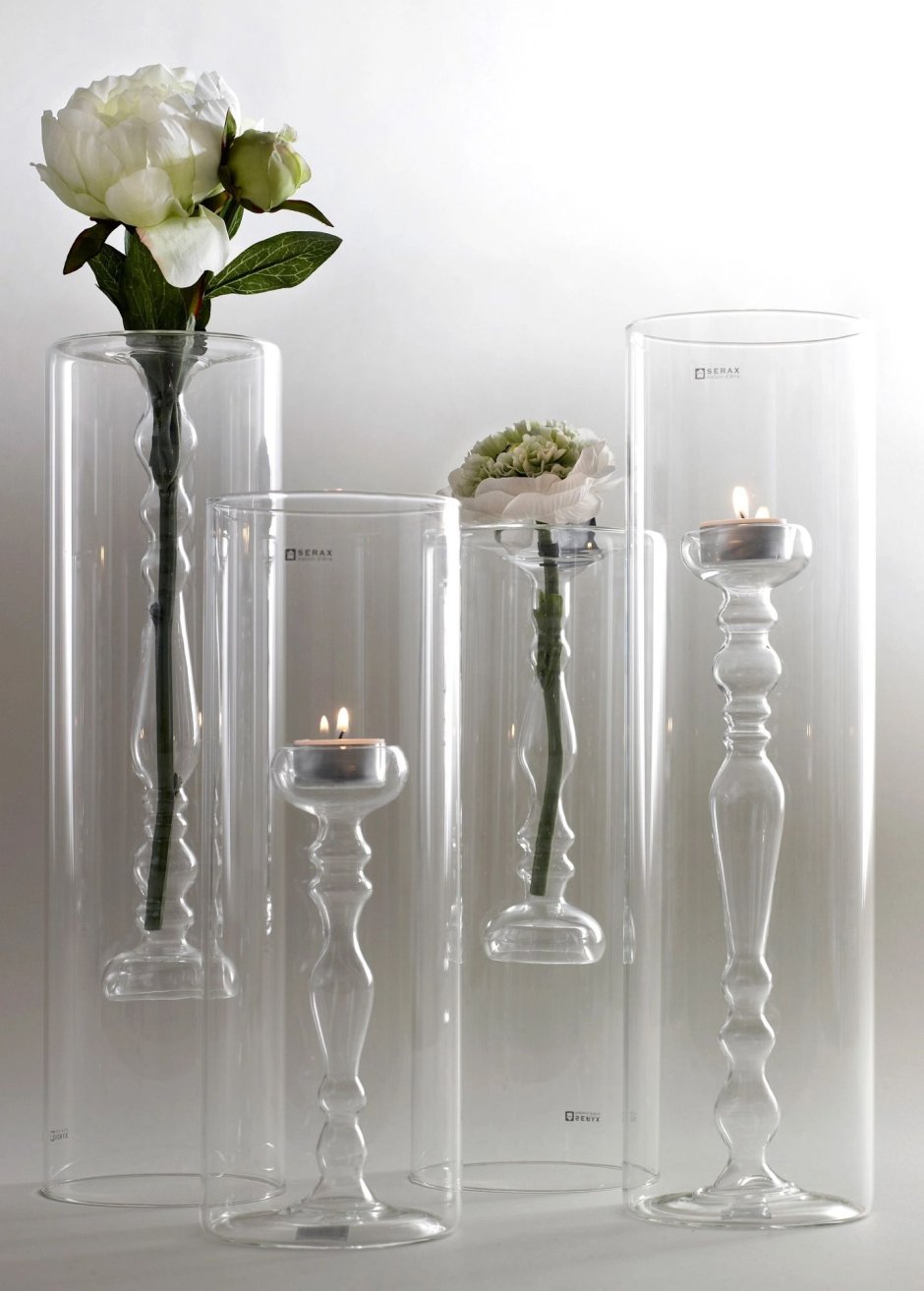 Стеклянные вазы для декора