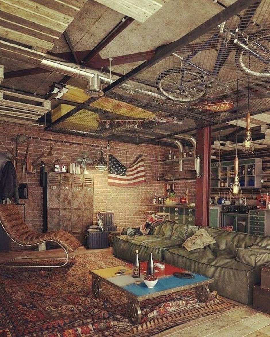 Маленький гараж в стиле лофт