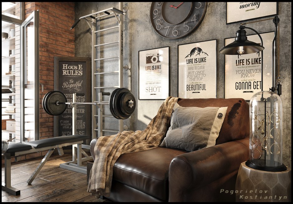 Декор салона красоты в стиле лофт