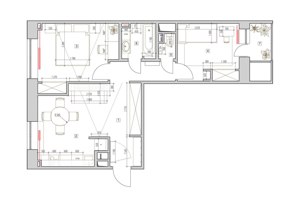 Квартира распашонка планировка 1 комнатная интерьер