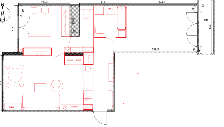 Планировка двухкомнатной квартиры 50 кв.м распашонка