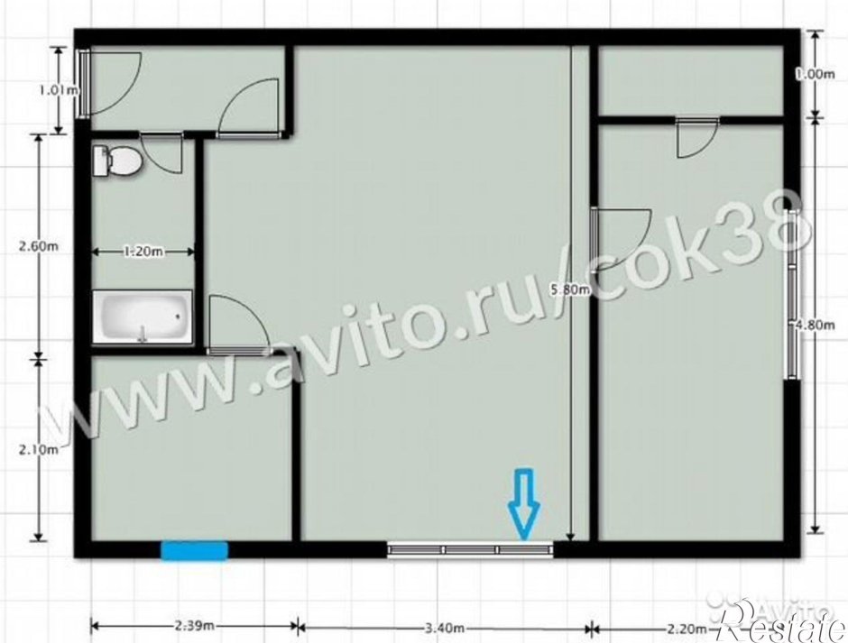 Перепланировка двухкомнатной квартиры в хрущевке 45 кв.м