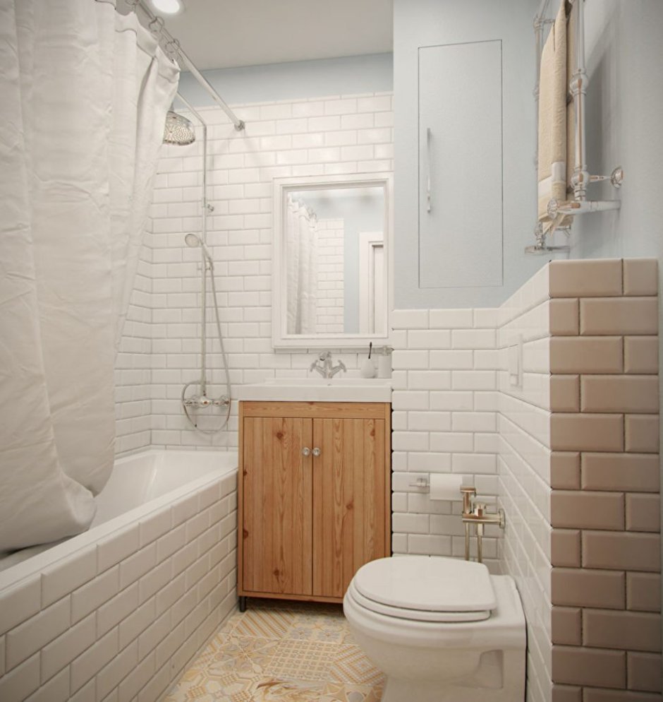 Дизайн маленькой ванны в скандинавском стиле (66 фото)
