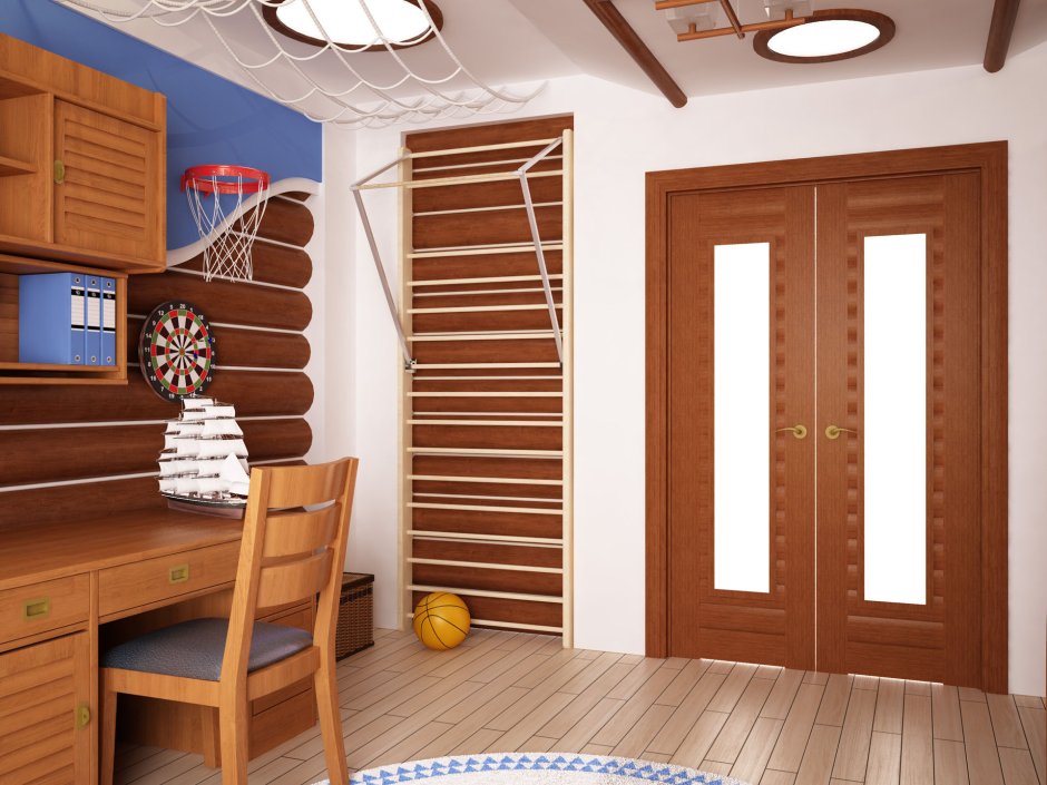 Морской стиль в деревянном доме