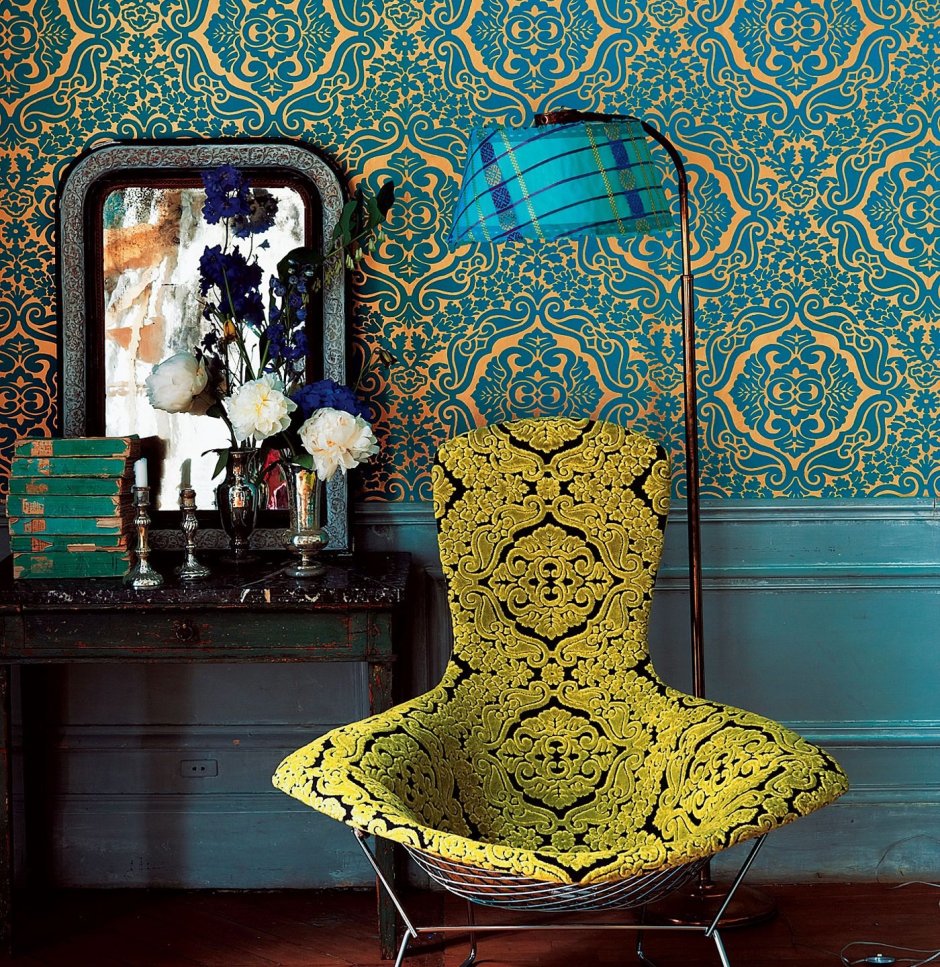 Интерьер в сине-зеленых тонах