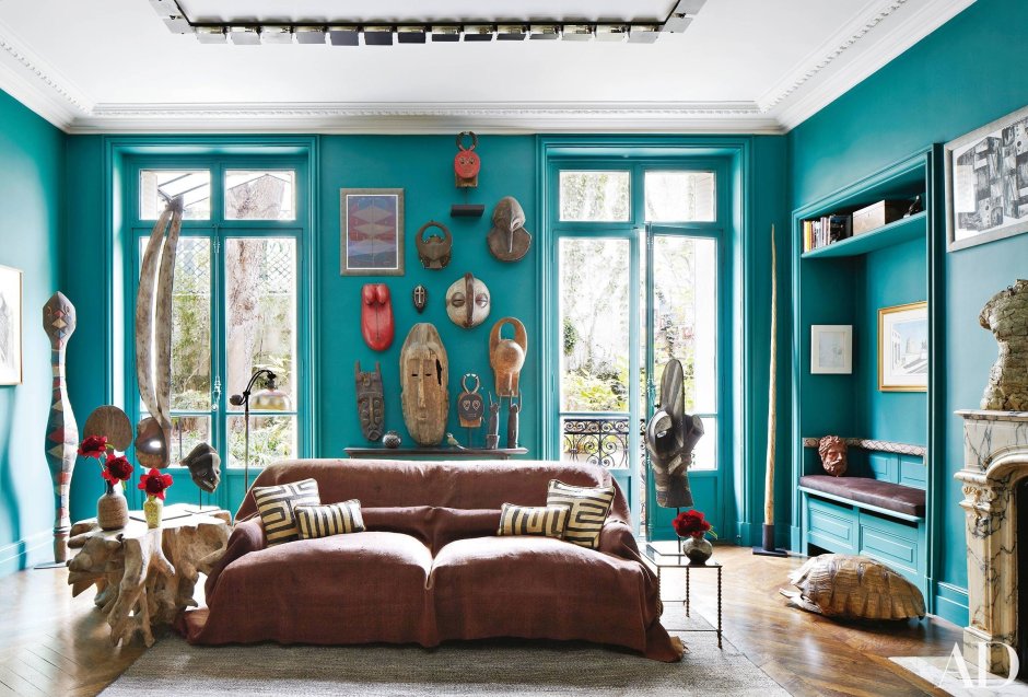 Цвет мяты в интерьере гостиной