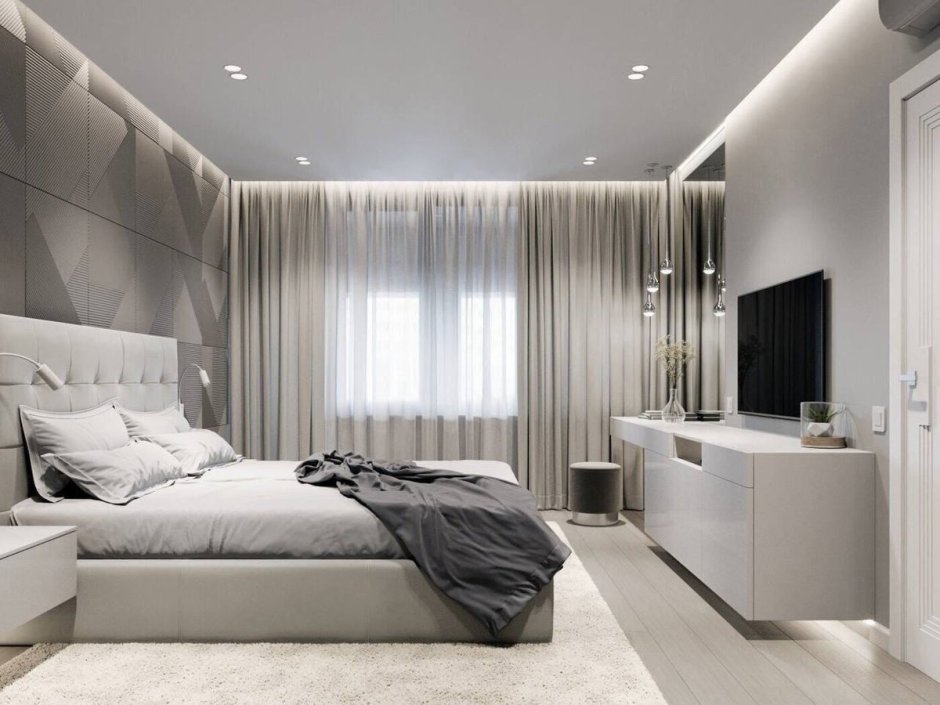Дизайн белой спальни в современном стиле (65 фото)