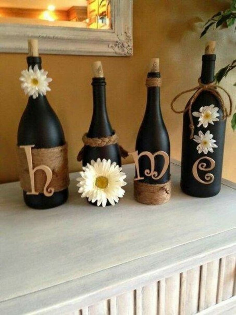 Декор винных бутылок