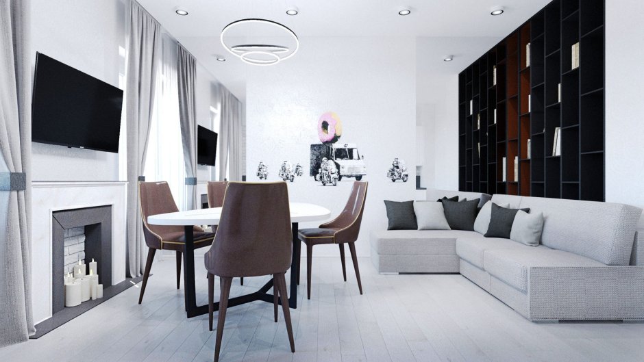 Белый интерьер квартиры в современном стиле