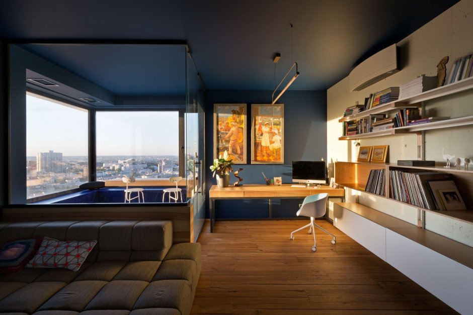 Квартира студия с панорамными окнами