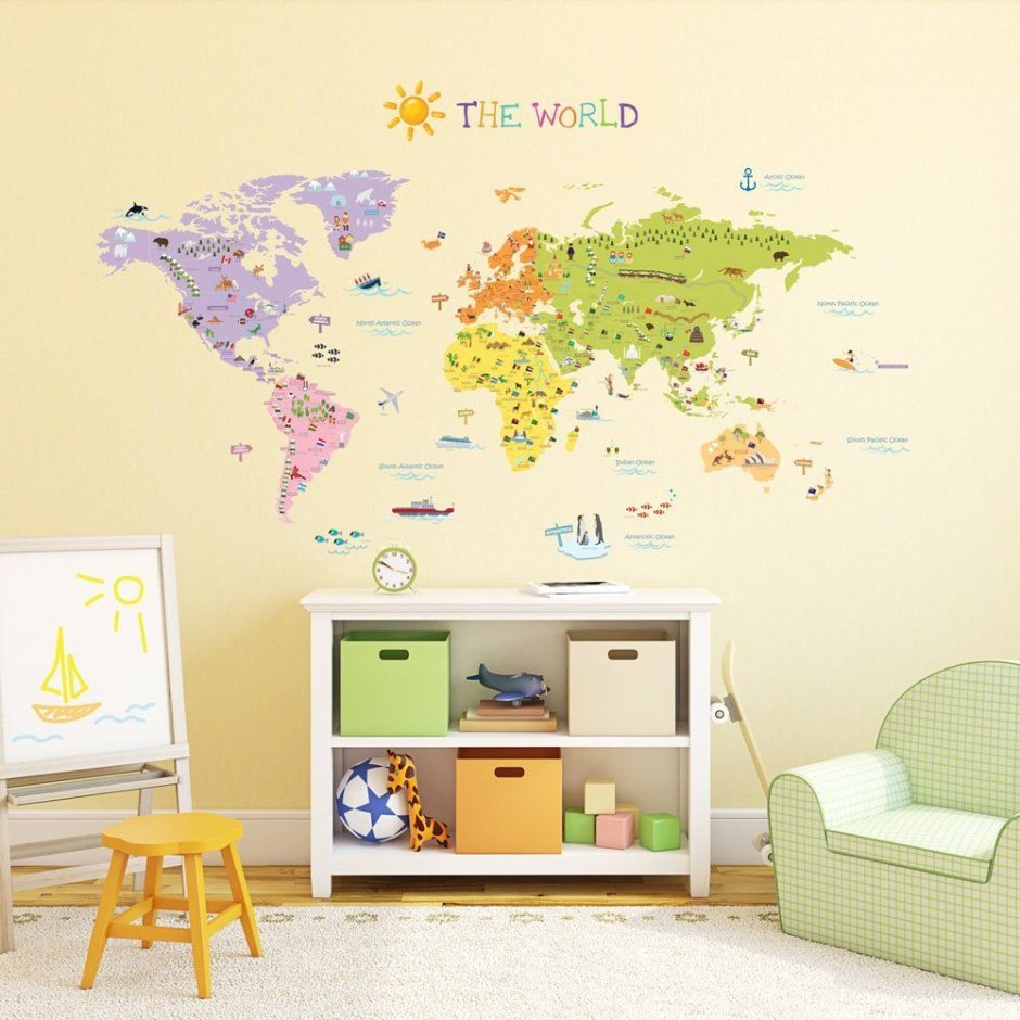 Карта на стену в детскую