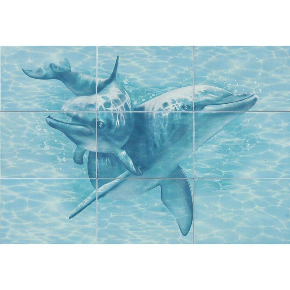 Плитка Лагуна панно дельфины