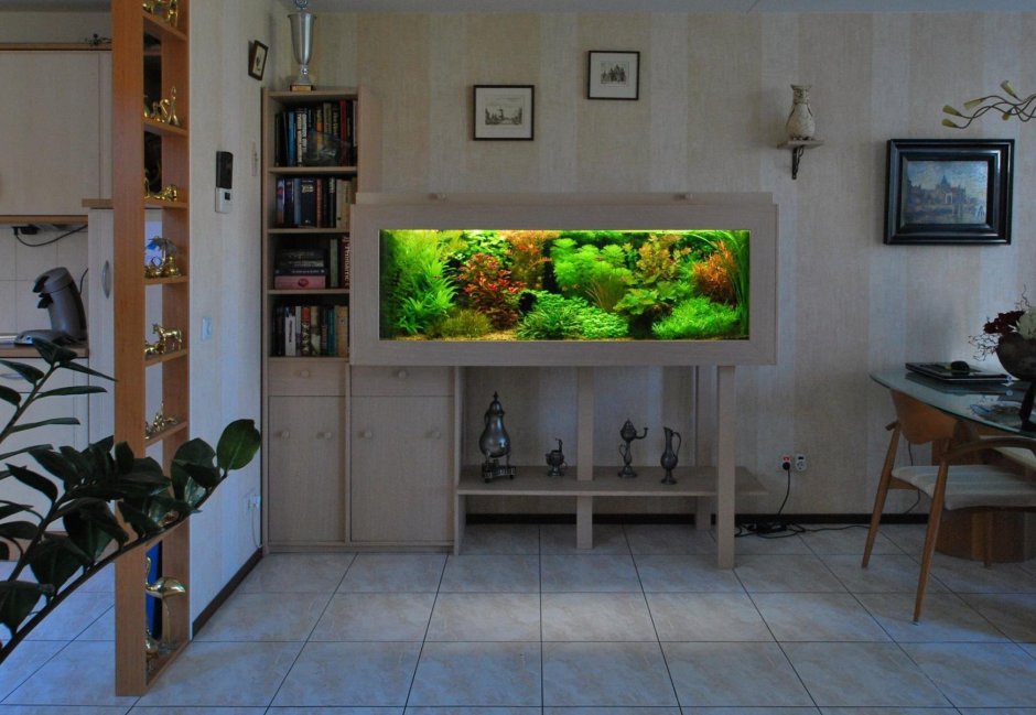 Дизайн комнаты с аквариумом (65 фото)