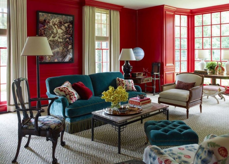Мебель красное дерево в интерьере