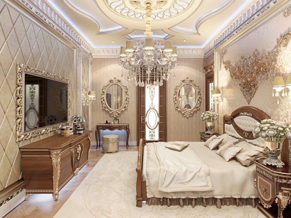 Интерьер спальни 2022 в классическом стиле Анжелика Прудникова