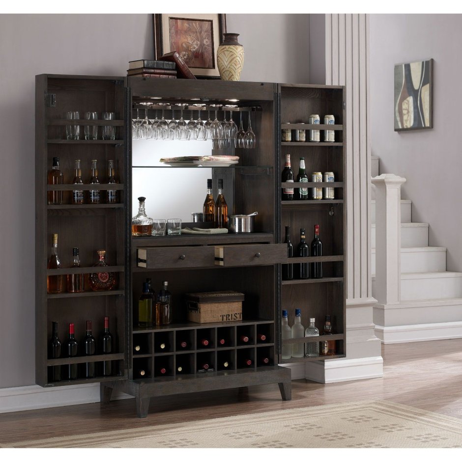 Versailles Mirrored Bar Cabinet винный шкаф
