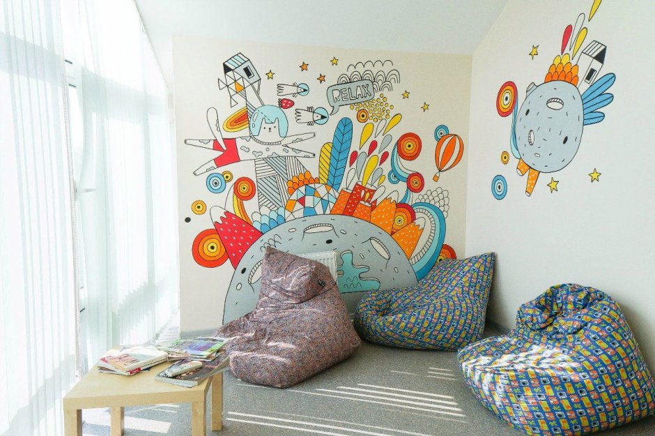 Граффити в интерьере детской комнаты
