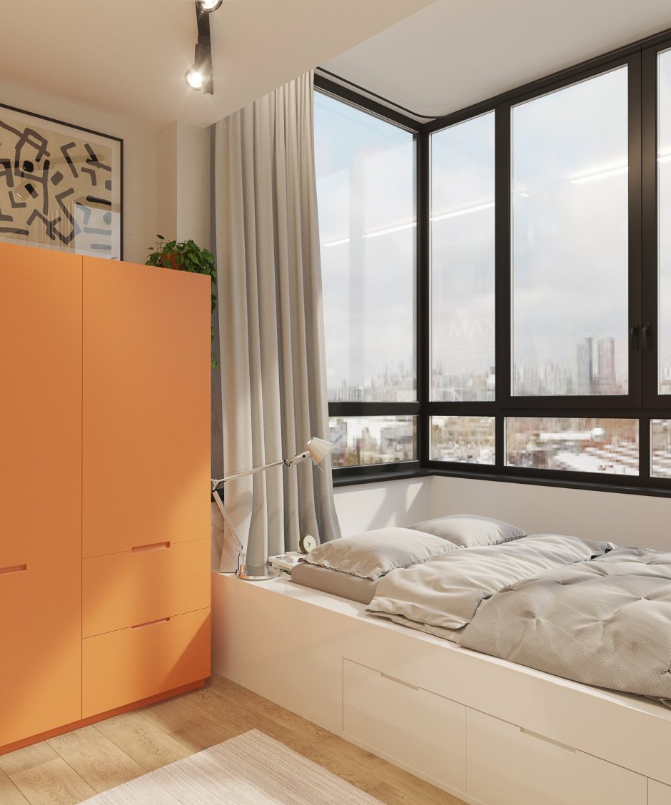 Спальня с панорамным балконом