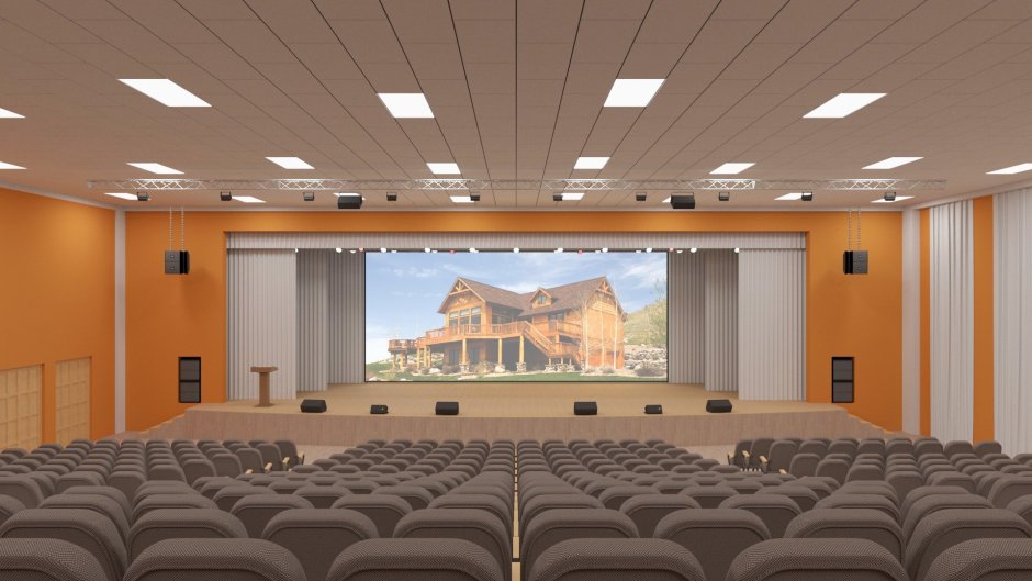 Отделка актового зала