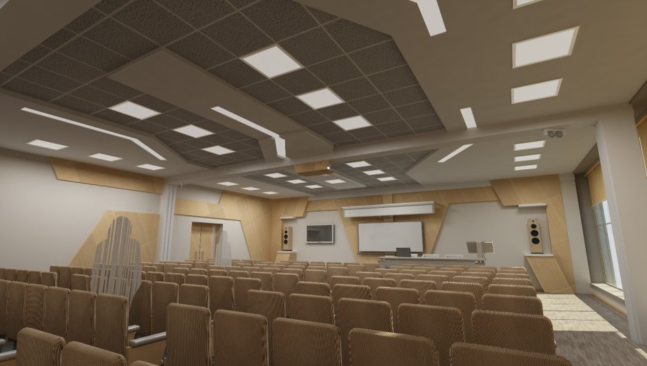 Шторы для сцены актового зала школы