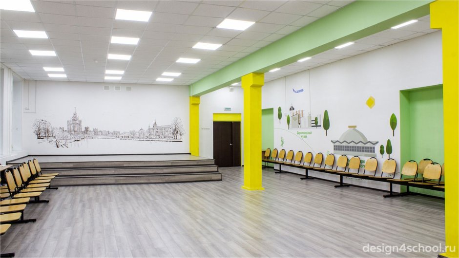 Стены в актовом зале