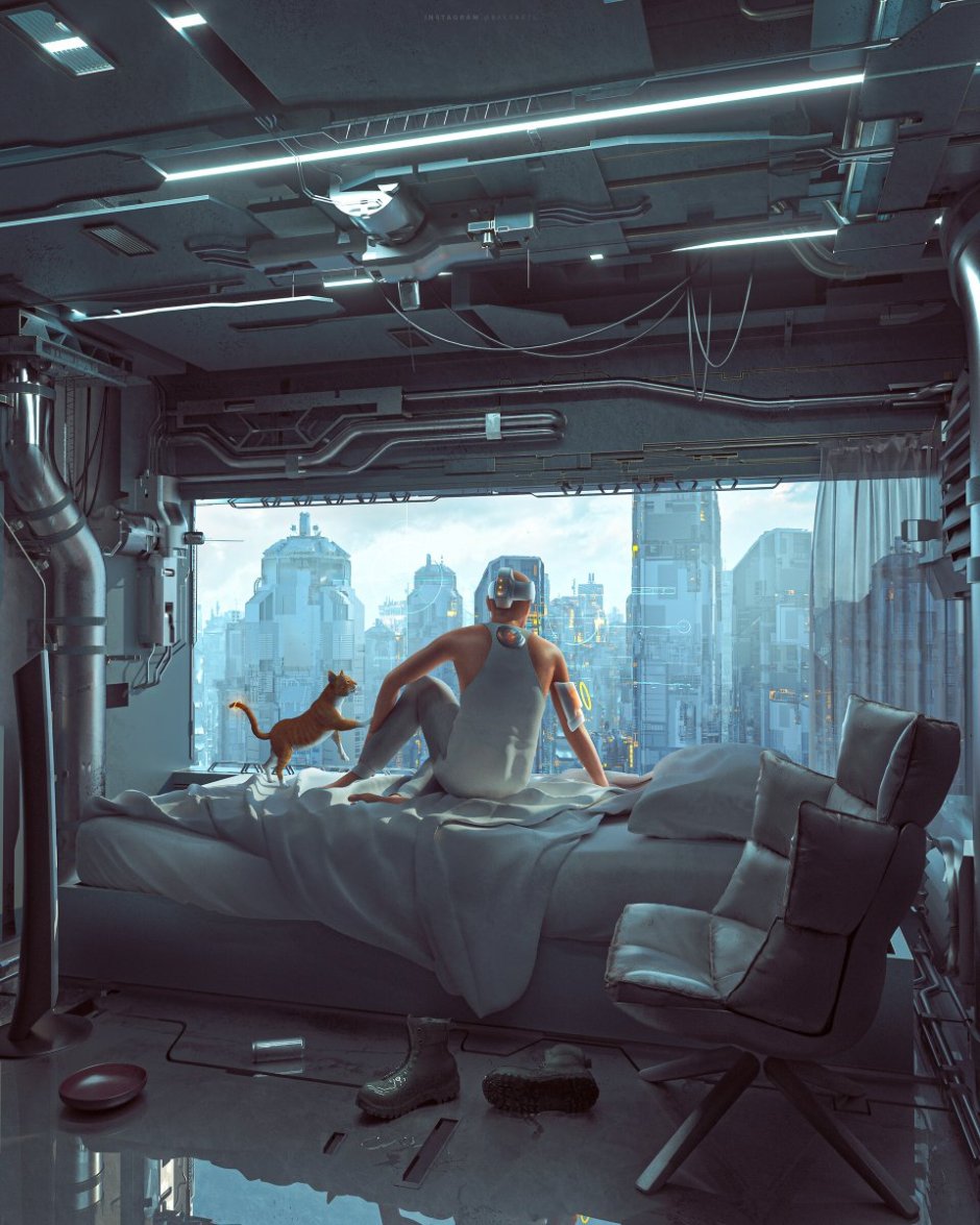 Арт комната Cyberpunk 2077