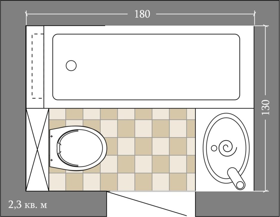 Ванная 3 2 м планировка